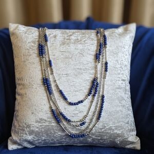 Elegant Blue Beaded Necklace